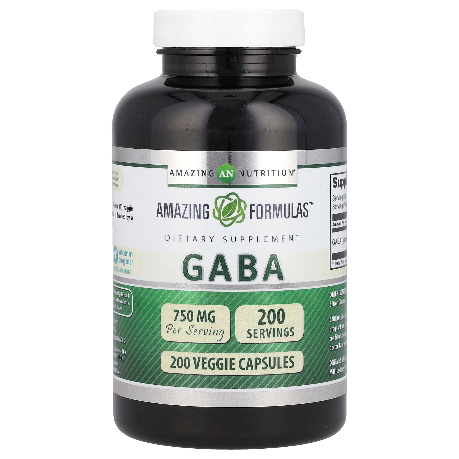 Foto 1 | Suplemento Amazing Nutrition Gaba 750 Mg 200 Cápsulas Vegetarianas - Venta Internacional.
