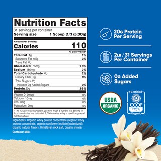 Foto 2 | Proteína En Polvo Nutricost Organic Whey French Vanilla 2 Kg - Venta Internacional.