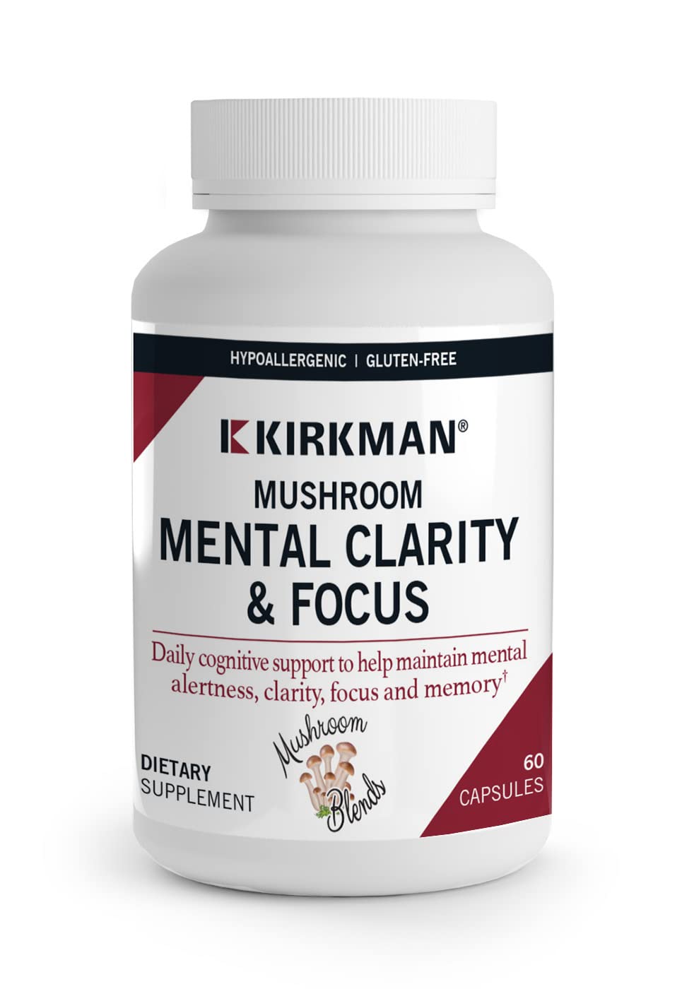 Foto 2 pulgar | Suplemento Kirkman Mushroom Mental Clarity & Focus 60 Cápsulas - Venta Internacional.
