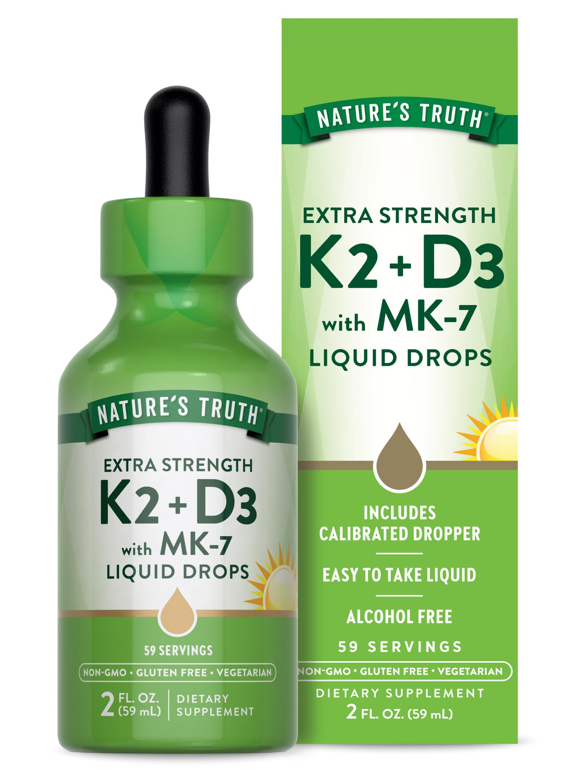 Foto 2 pulgar | Suplemento Líquido De Vitamina D3 K2 De Nature's Truth, 60 Ml - Venta Internacional.