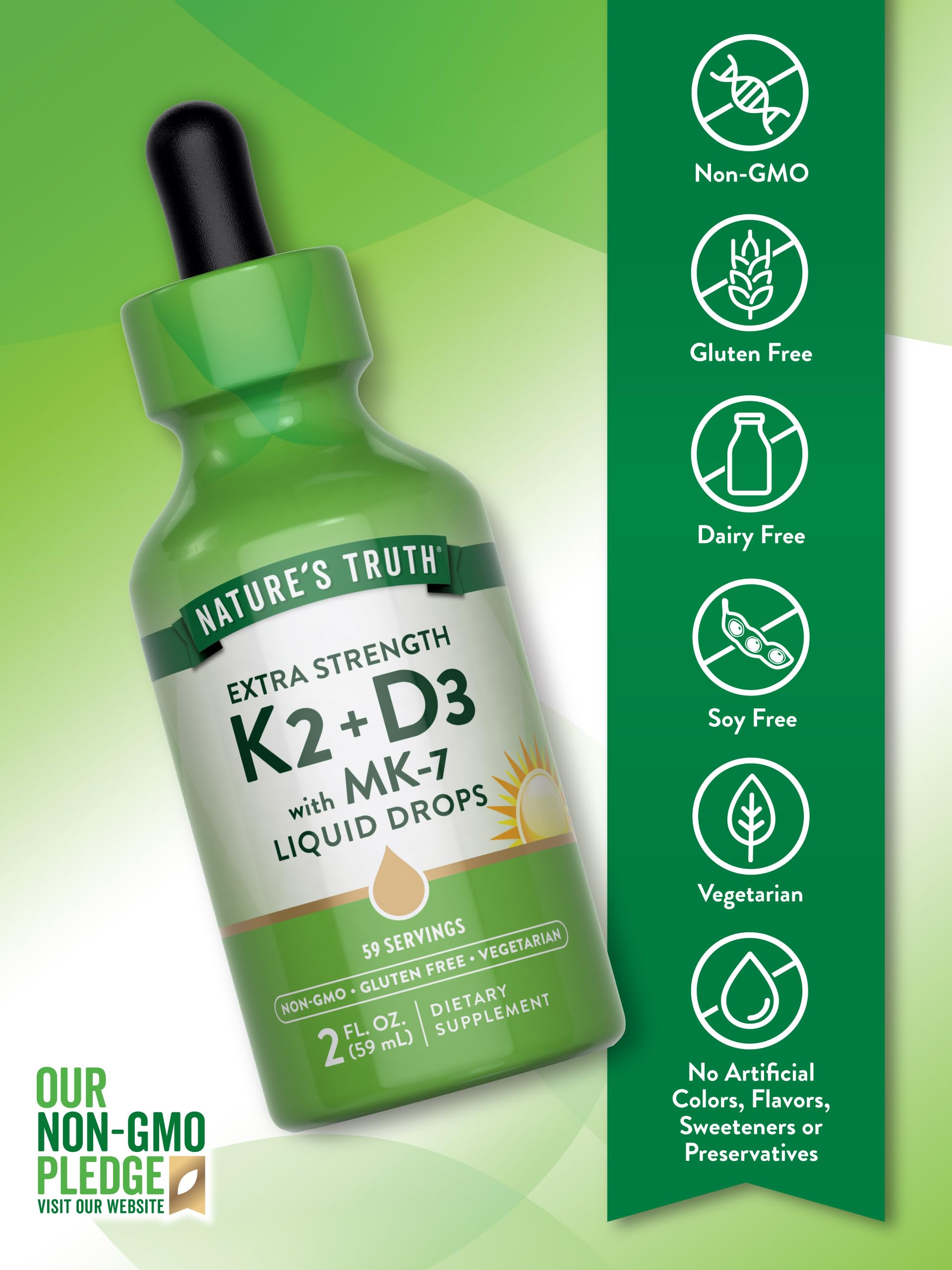 Foto 4 pulgar | Suplemento Líquido De Vitamina D3 K2 De Nature's Truth, 60 Ml - Venta Internacional.