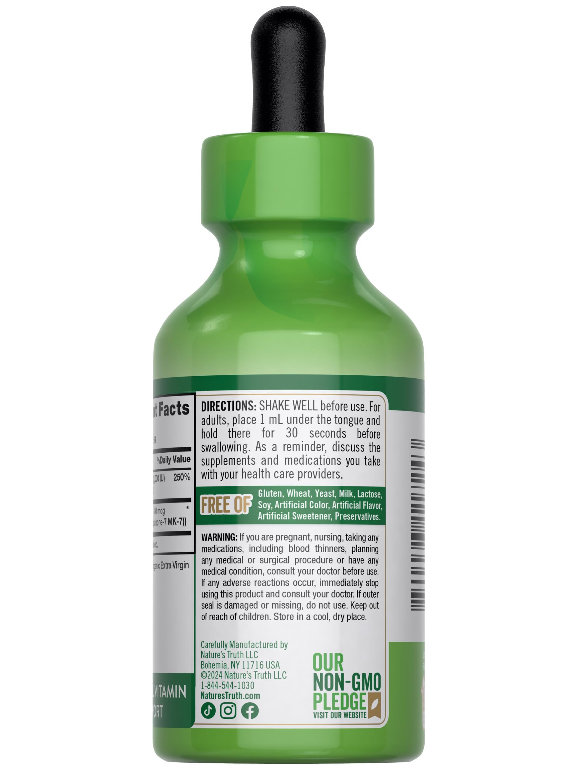 Foto 8 pulgar | Suplemento Líquido De Vitamina D3 K2 De Nature's Truth, 60 Ml - Venta Internacional.