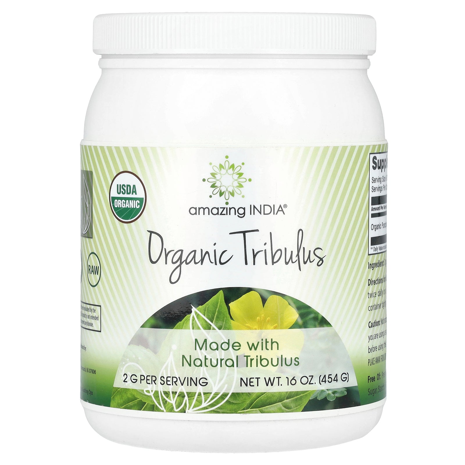 Foto 2 pulgar | Suplemento Amazing India Organic Tribulus 454 G (16 Oz) - Venta Internacional.