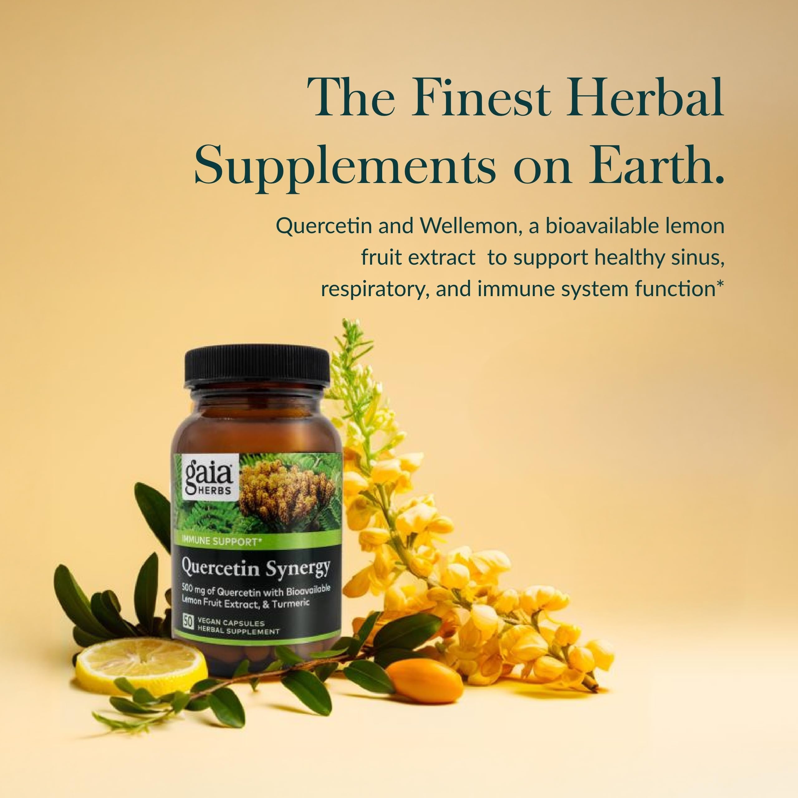 Foto 3 pulgar | Suplemento Gaia Herbs Quercetin Synergy 50 Cápsulas Veganas - Venta Internacional.