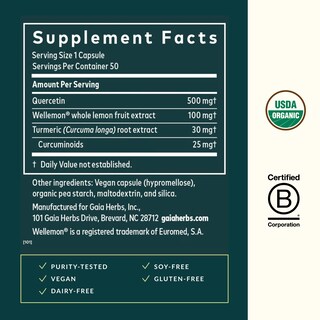 Foto 3 | Suplemento Gaia Herbs Quercetin Synergy 50 Cápsulas Veganas - Venta Internacional.