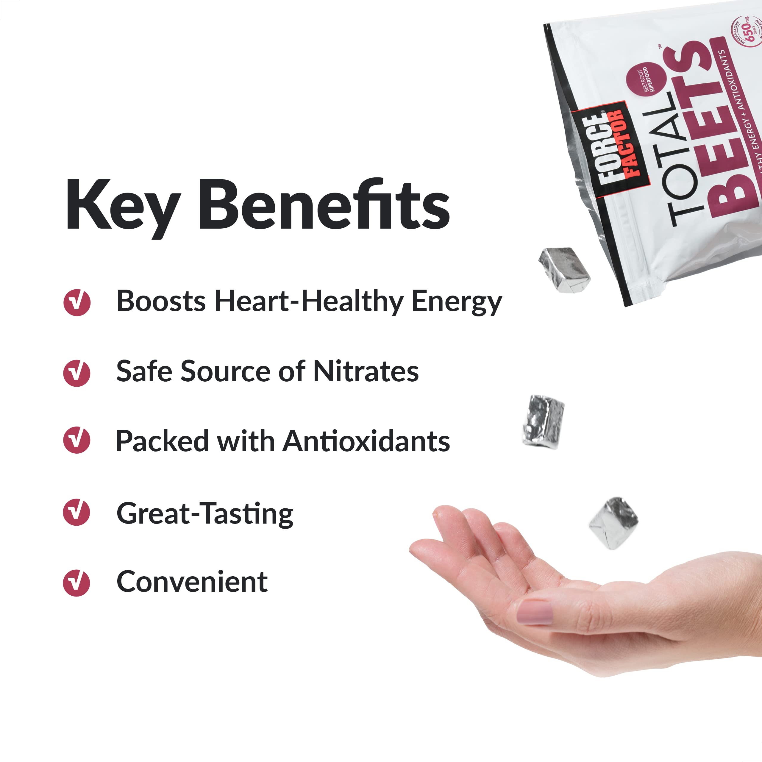 Foto 3 pulgar | Suplemento Force Factor Total Beets Soft Chews 60 Masticables - Venta Internacional