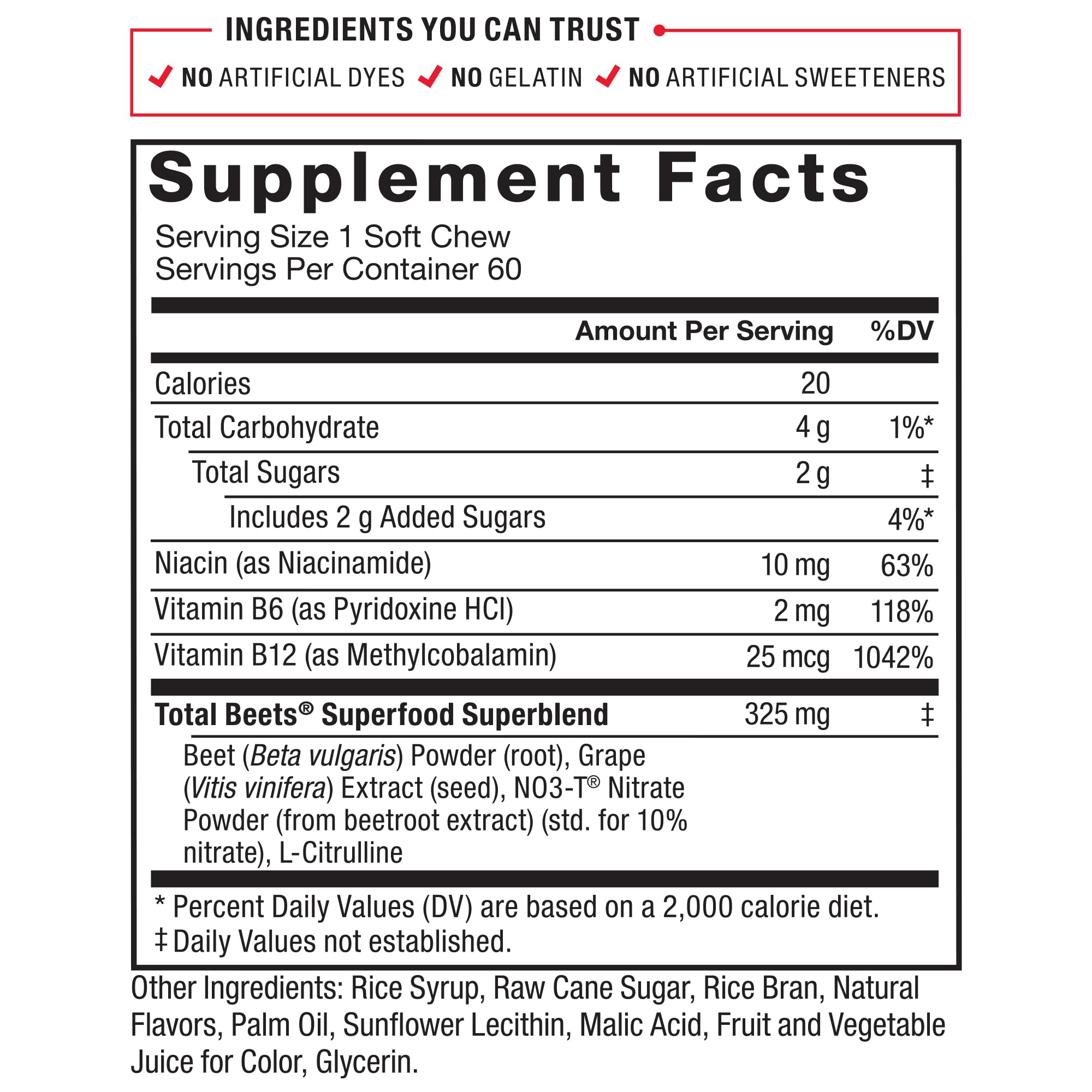 Foto 6 pulgar | Suplemento Force Factor Total Beets Soft Chews 60 Masticables - Venta Internacional