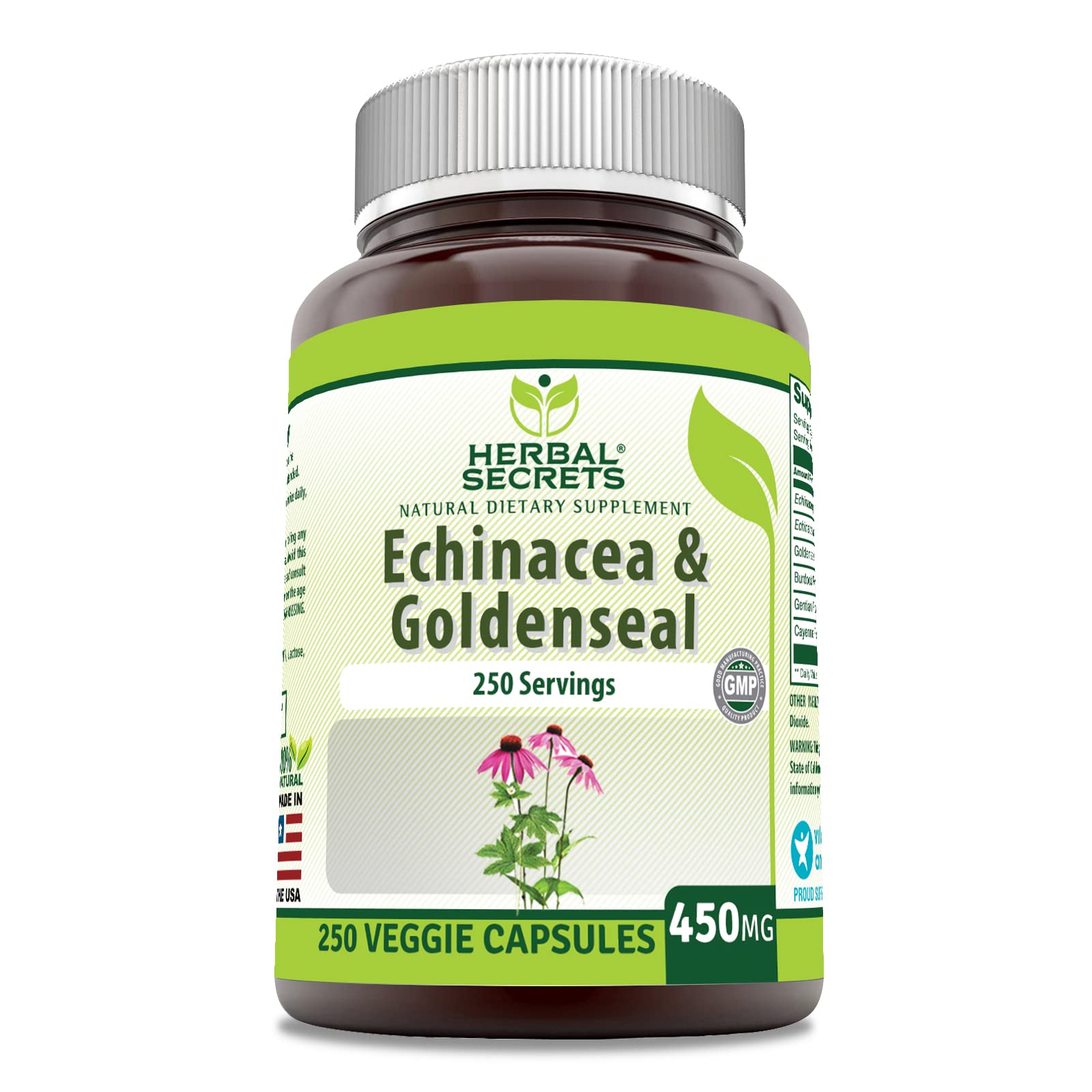 Foto 2 pulgar | Suplemento Herbal Secrets De Equinácea Y Raíz De Sello Dorado 450 Mg - Venta Internacional.