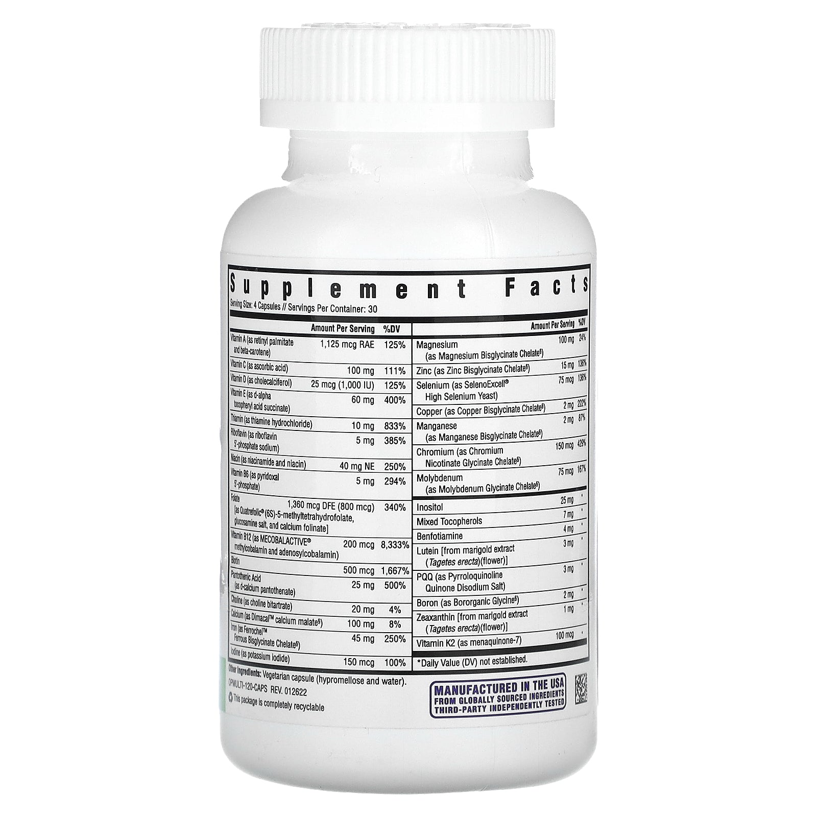 Foto 3 pulgar | Multivitamínico Con Hierro Supplement Seeking Health 120 Cápsulas - Venta Internacional.