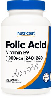 Foto 1 | Suplemento Nutricost De Ácido Fólico (vitamina B9) 1000 Mcg 240 Cápsulas - Venta Internacional.