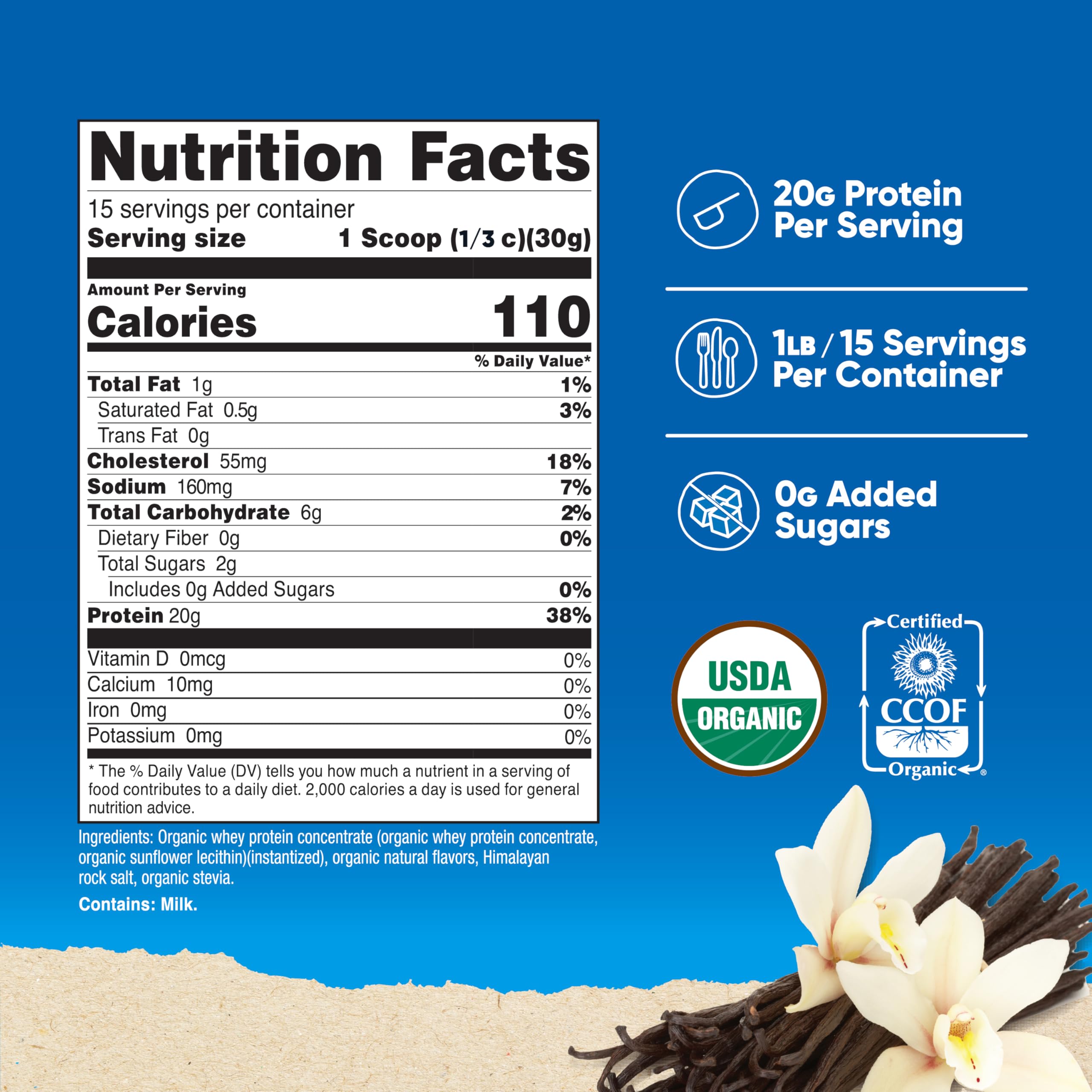 Foto 3 pulgar | Proteína En Polvo Nutricost Organic Whey French Vanilla 1 Kg - Venta Internacional.
