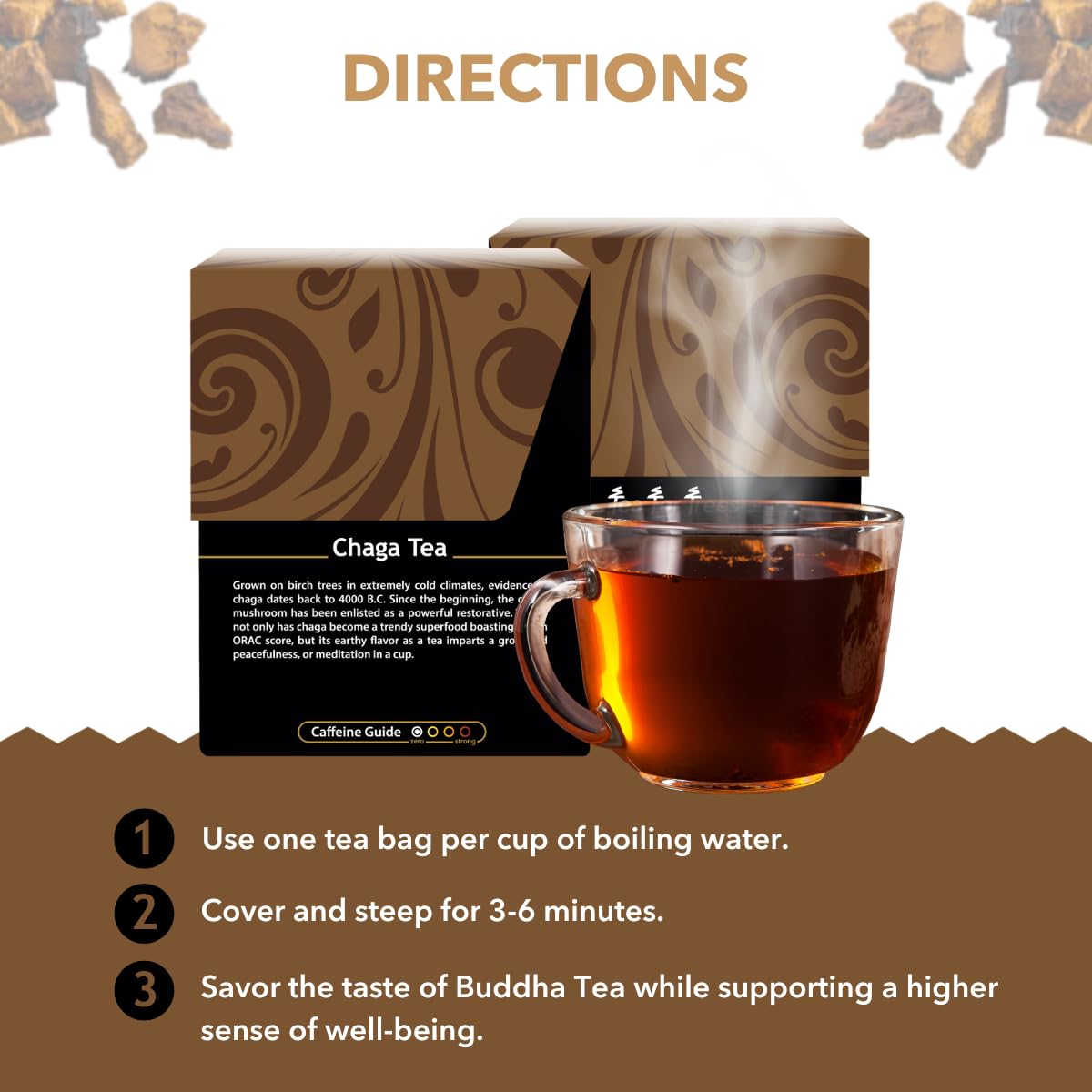 Foto 5 pulgar | Té Buddha Teas Chaga Herbal Organic Herbal Cognitive Balance 18 Bolsas - Venta Internacional
