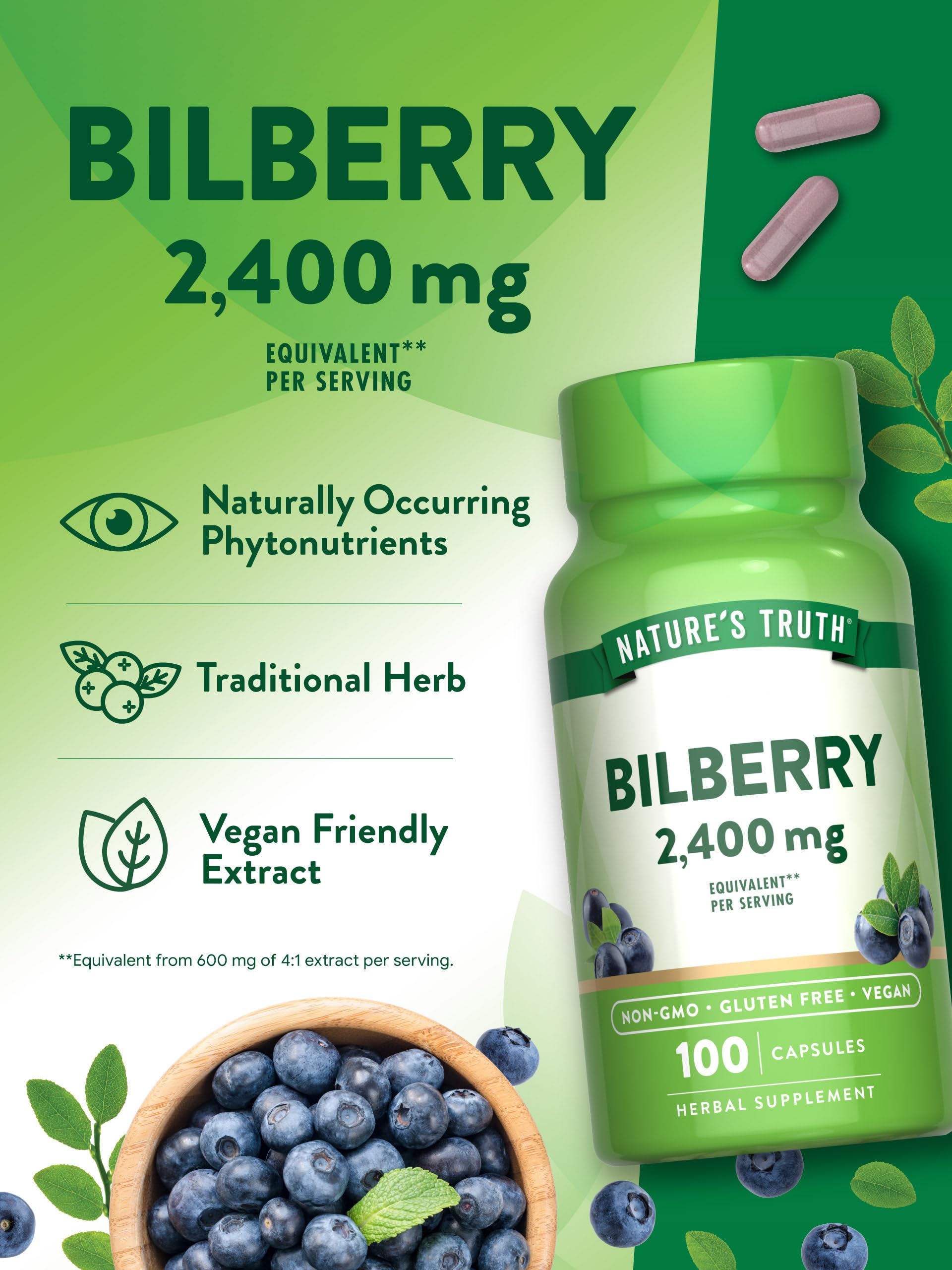 Foto 6 pulgar | Suplemento De Extracto De Arándano Nature's Truth 2400 Mg 100 Cápsulas - Venta Internacional.