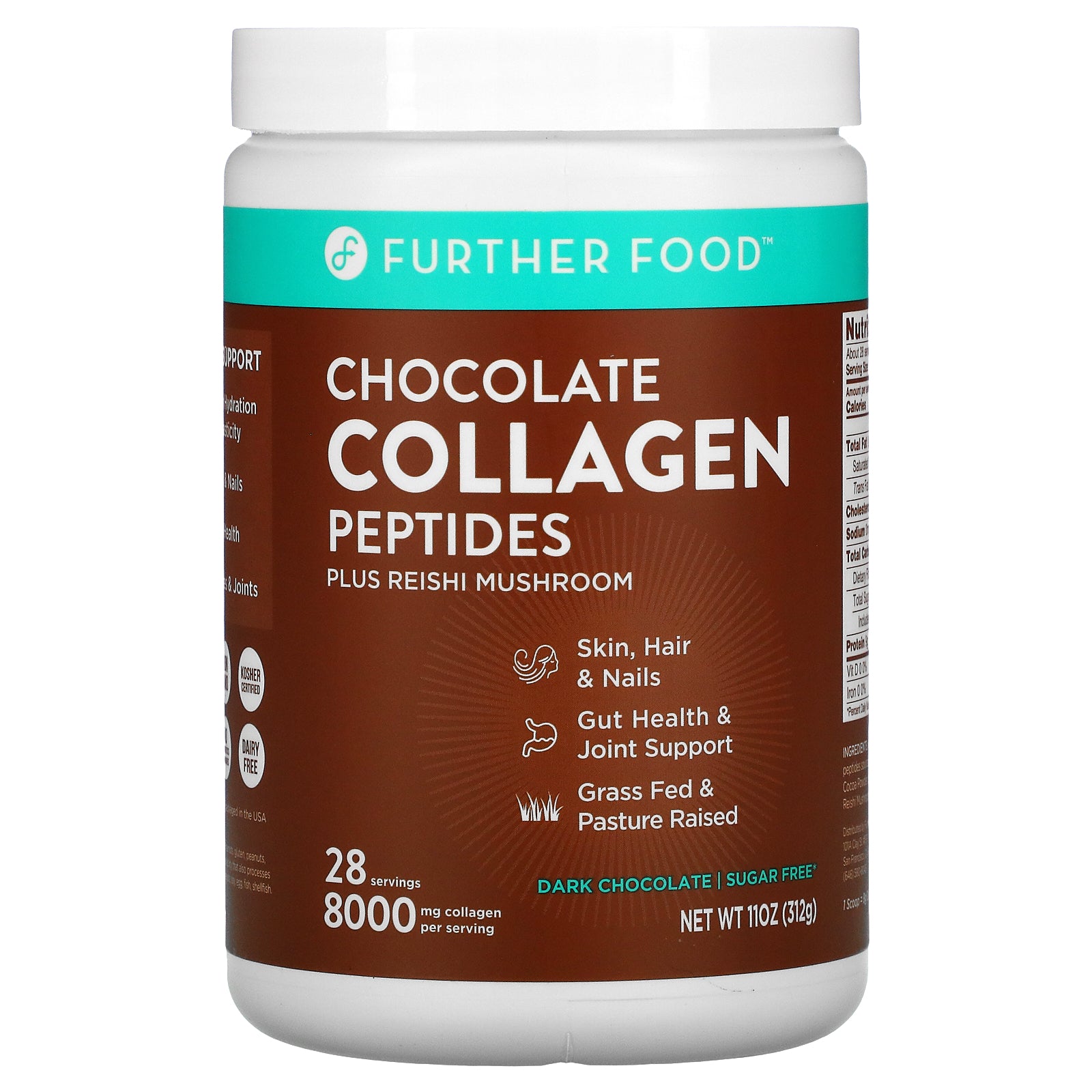 Foto 2 pulgar | Supplement Further Food: Péptidos De Colágeno De Chocolate (312 G) - Venta Internacional.