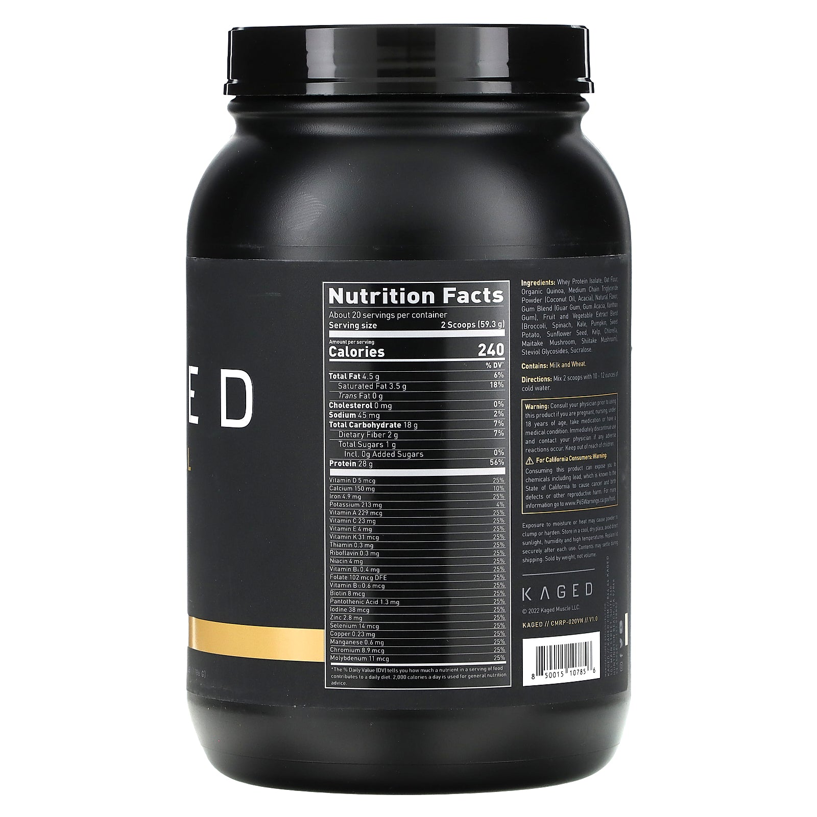 Foto 2 | Pastel De Vainilla Kaged Clean Meal, Sustituto De Comidas, 1,186 Kg - Venta Internacional.