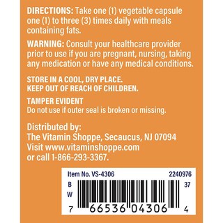 Foto 4 | Suplemento The Vitamin Shoppe Ox Bile 125 Mg 100 Cápsulas - Venta Internacional.