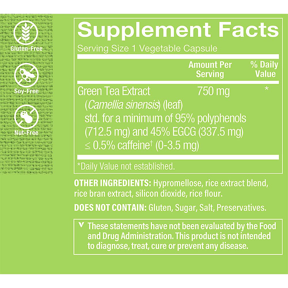 Foto 5 pulgar | Complemente El Extracto De Té Verde De Triple Concentración De Vitamin Shoppe - Venta Internacional.
