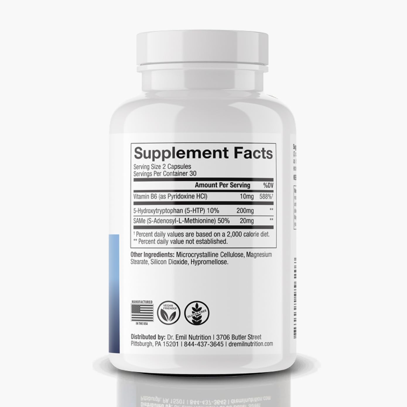 Foto 5 pulgar | Suplemento Dr. Emil Nutrition 5-htp Plus 200 Mg con Sam-e 60 Cápsulas - Venta Internacional