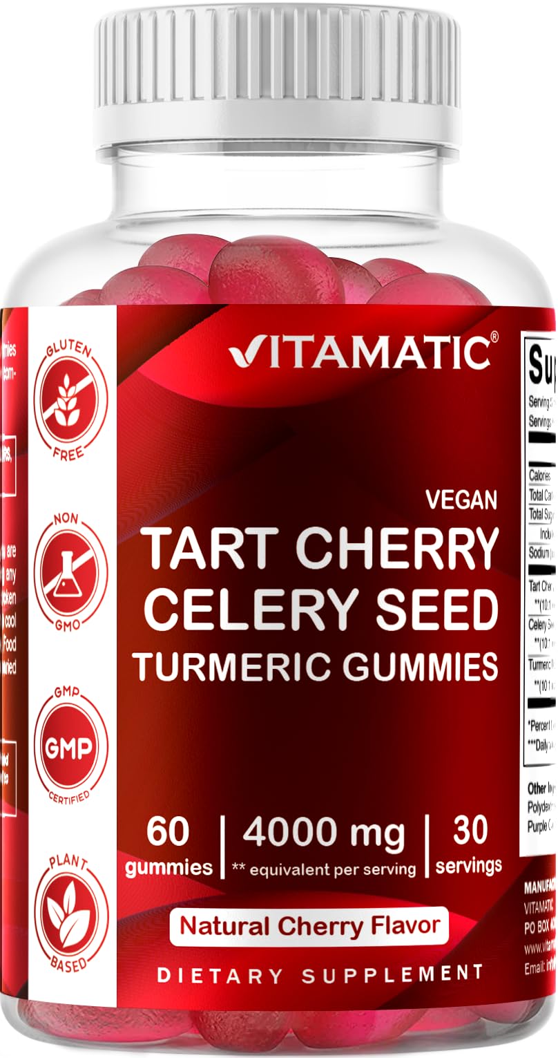 Foto 2 pulgar | Paquete De 2 Gomitas Supplement Vitamatic Tart Cherry Con Semillas De Apio - Venta Internacional.