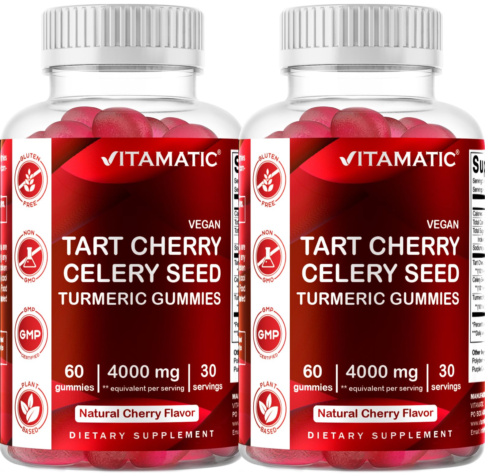 Foto 8 pulgar | Paquete De 2 Gomitas Supplement Vitamatic Tart Cherry Con Semillas De Apio - Venta Internacional.