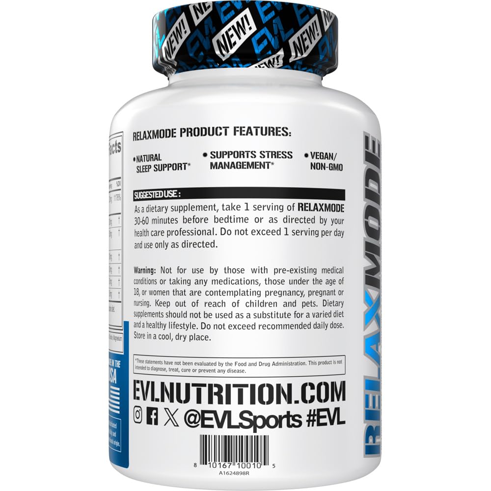 Foto 5 pulgar | Suplemento Dietético Evlution Nutrition Relaxmode 45 Cápsulas - Venta Internacional.