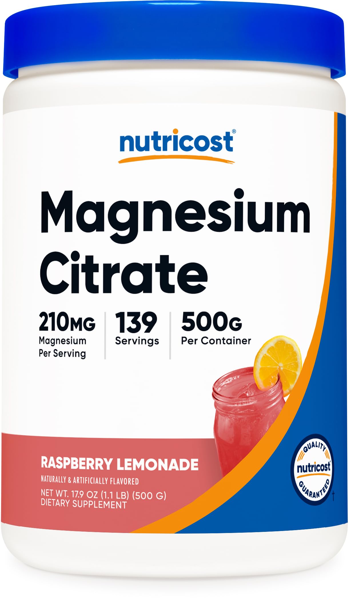 Foto 2 pulgar | Citrato De Magnesio En Polvo Nutricost Limonada De Frambuesa 500g - Venta Internacional.