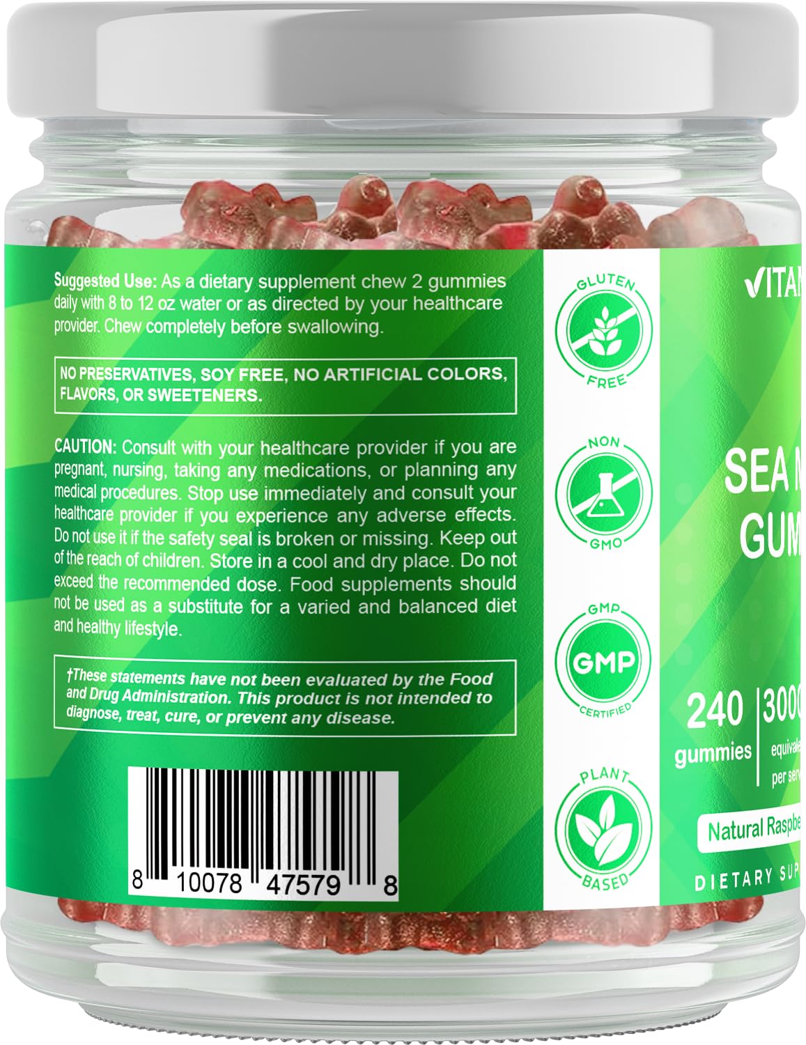 Foto 6 pulgar | Gomitas De Musgo Marino Irlandés Supplement Vitamatic 240 Gomitas Veganas - Venta Internacional.