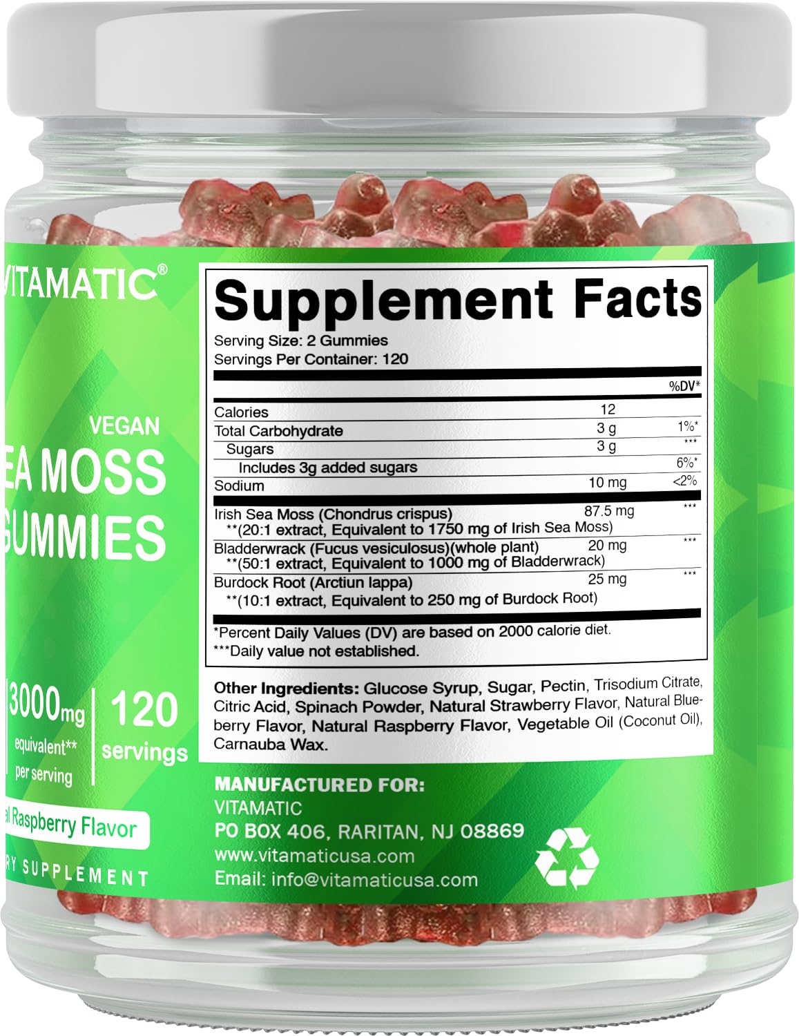 Foto 7 pulgar | Gomitas De Musgo Marino Irlandés Supplement Vitamatic 240 Gomitas Veganas - Venta Internacional.