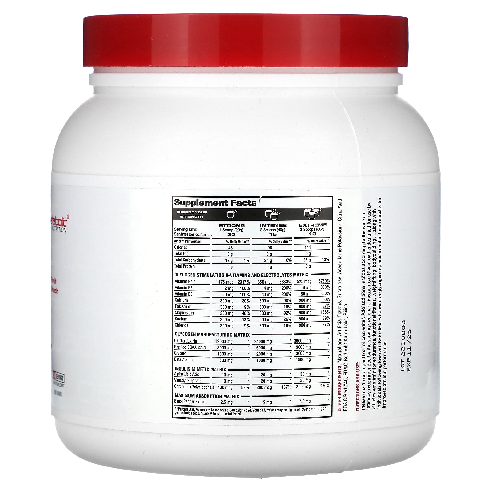 Foto 3 pulgar | Suplemento Metabolic Nutrition Glycoload, 600 G, Ponche De Frutas - Venta Internacional.