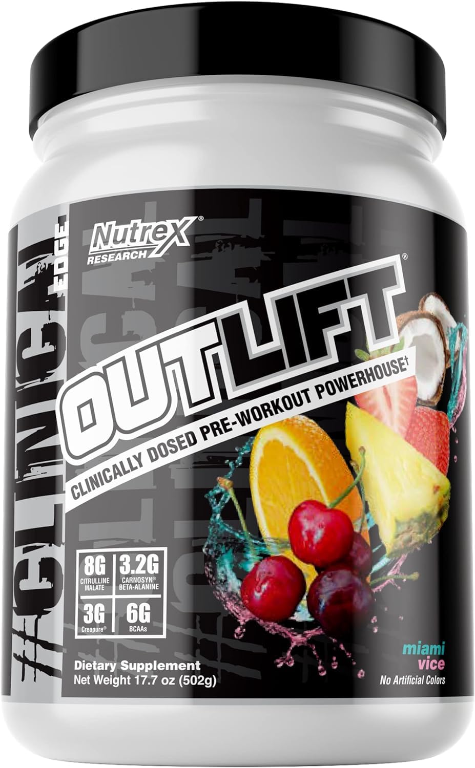 Foto 1 | Polvo Para Antes Del Entrenamiento Nutrex Research Outlift Miami Vice, 20 Porciones - Venta Internacional.