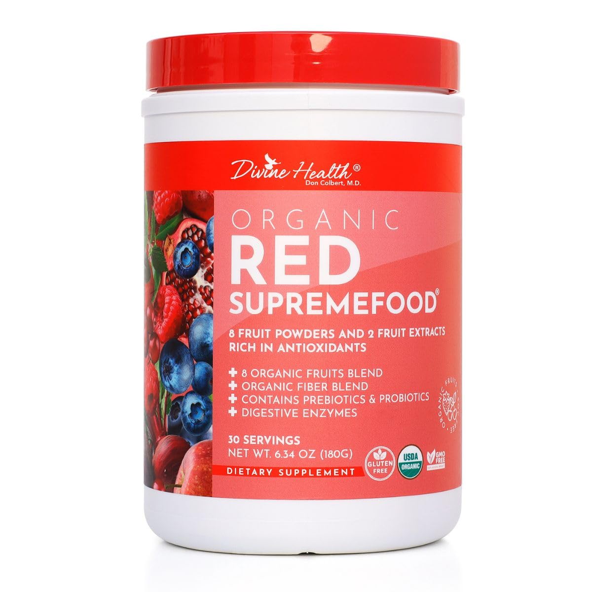 Foto 2 pulgar | Suplemento Divine Health Organic Red Supremefood 180 G - Venta Internacional.