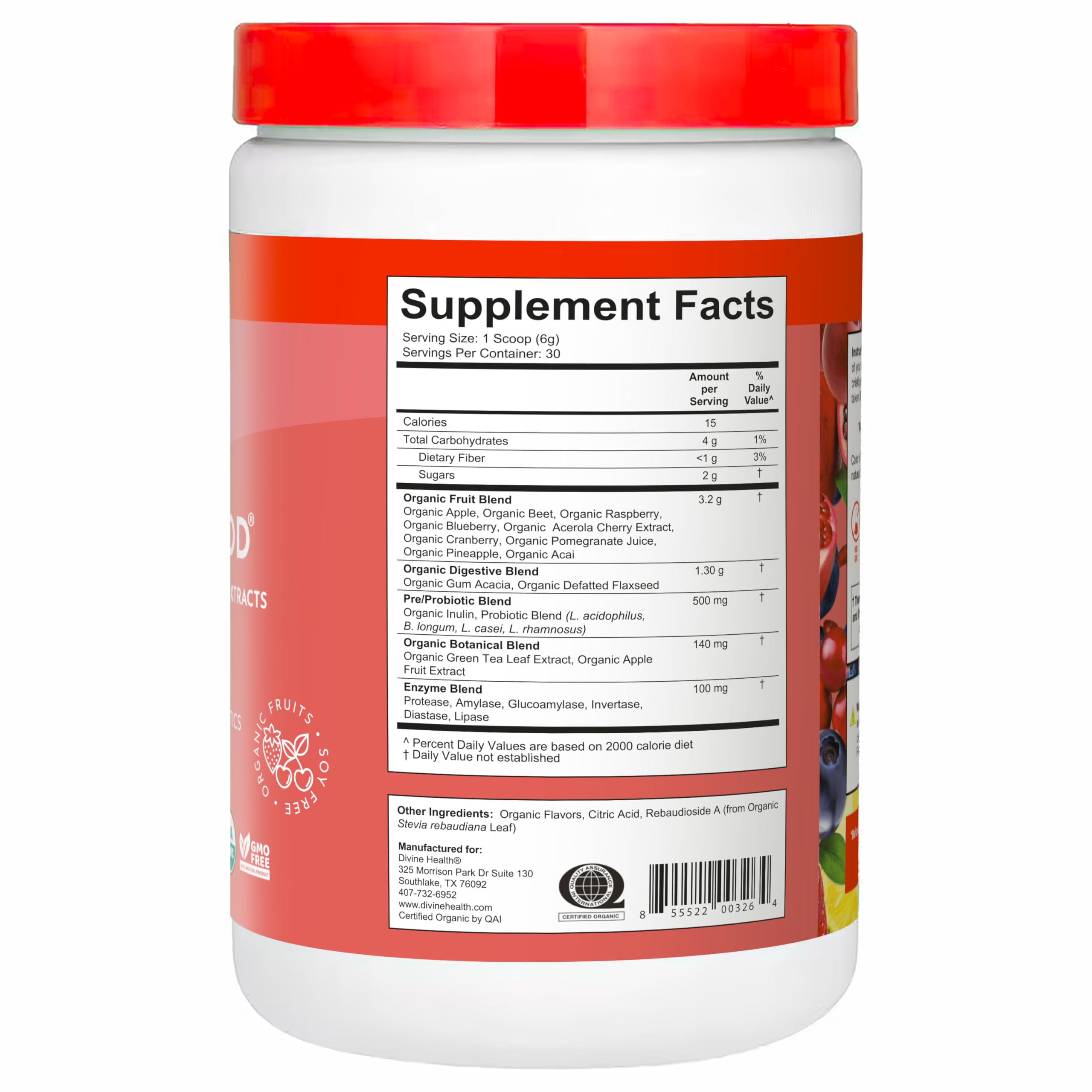 Foto 3 pulgar | Suplemento Divine Health Organic Red Supremefood 180 G - Venta Internacional.