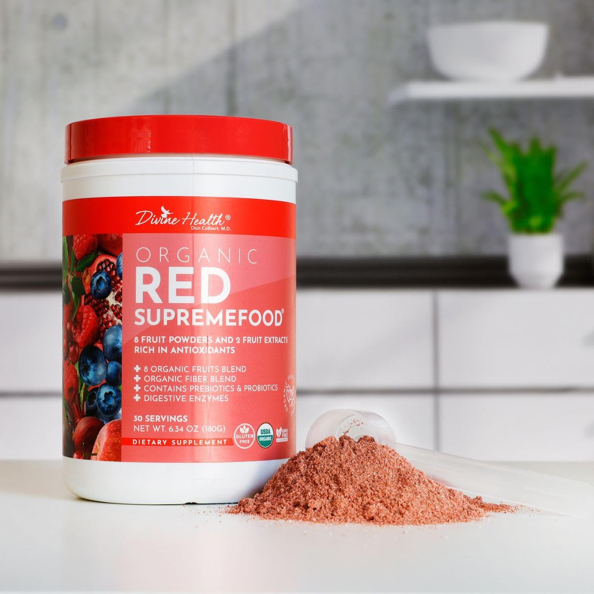 Foto 8 pulgar | Suplemento Divine Health Organic Red Supremefood 180 G - Venta Internacional.