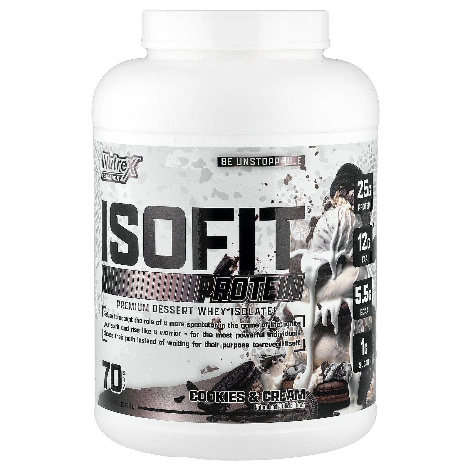 Foto 2 pulgar | Proteína En Polvo Nutrex Research Isofit Cookies & Cream 2,429 Kg - Venta Internacional.