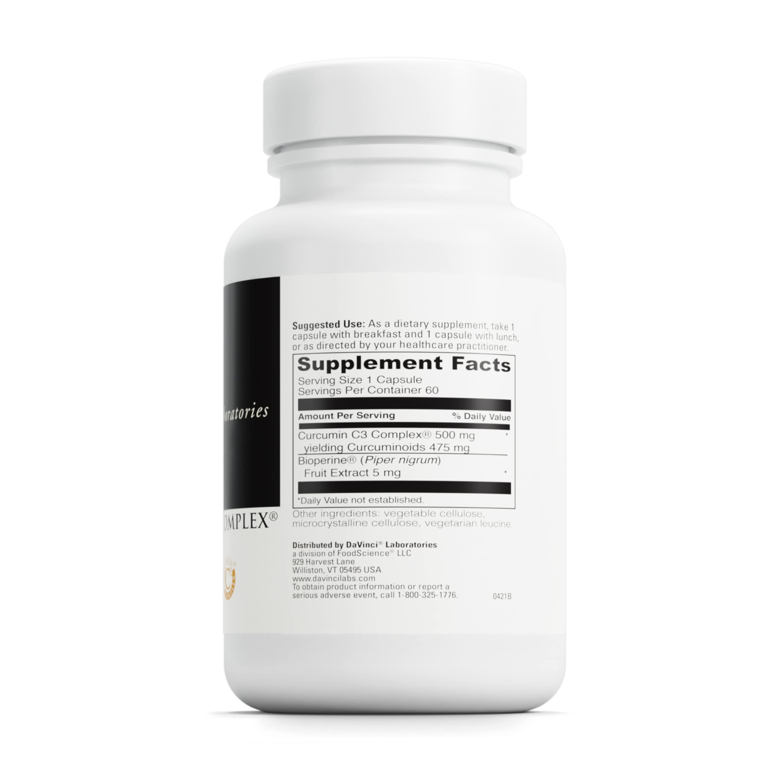Foto 3 pulgar | Suplemento Alimenticio Davinci Labs Curcumin C3 Complex 60 Cápsulas - Venta Internacional