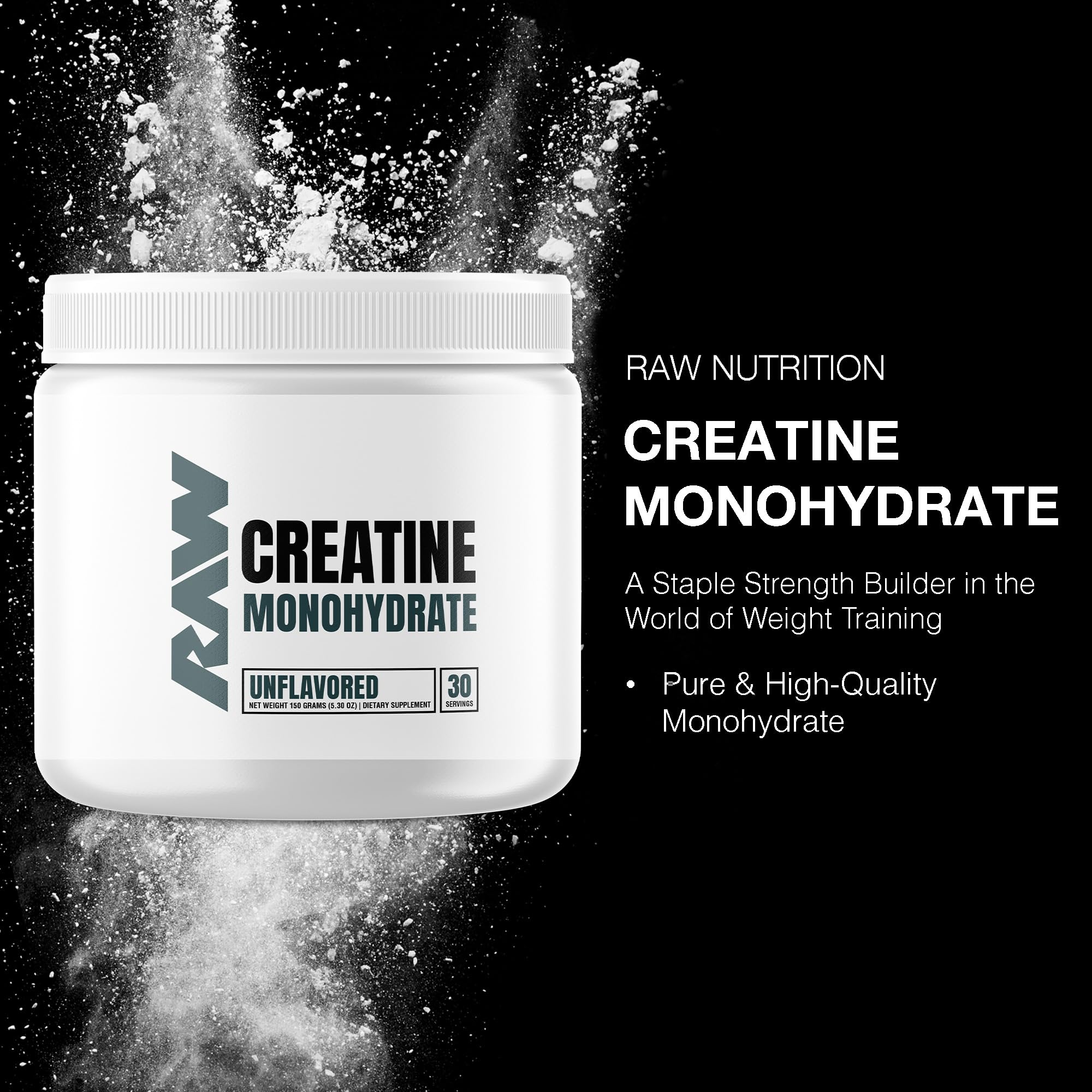 Foto 3 pulgar | Monohidrato De Creatina En Polvo Raw Nutrition Sin Sabor 150 G - Venta Internacional.