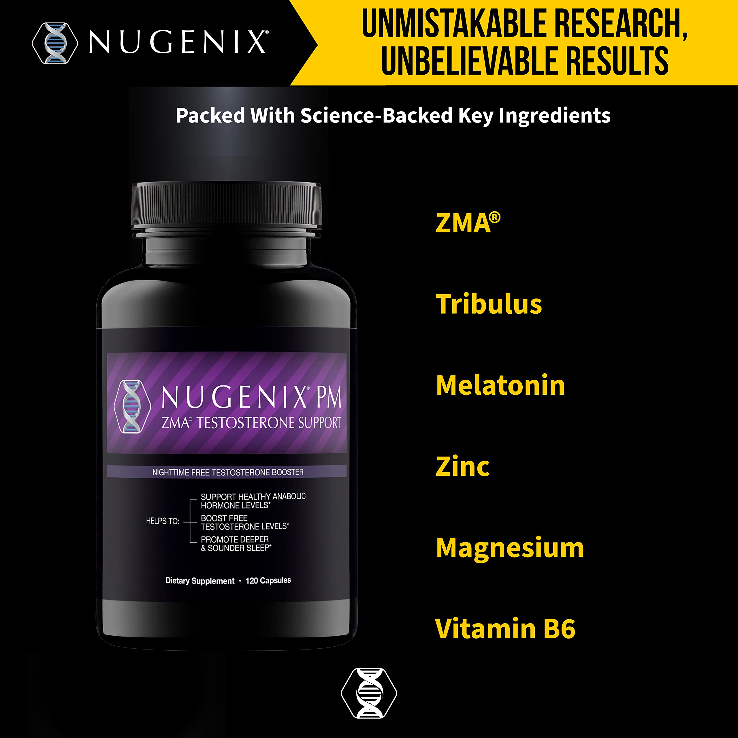 Foto 6 pulgar | Suplemento Nugenix Pm Zma Nighttime Free Testosterone 120 Unidades - Venta Internacional.