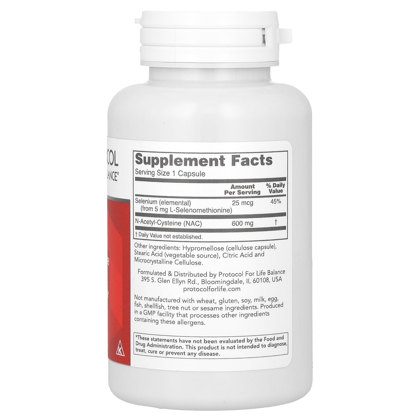 Foto 3 pulgar | Suplemento Protocol Life Balance NAC 600 Mg 100 Cápsulas - Venta Internacional