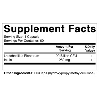 Foto 2 | Suplemento Vitamático Lactobacillus Plantarum 20b 60 Cápsulas - Venta Internacional.