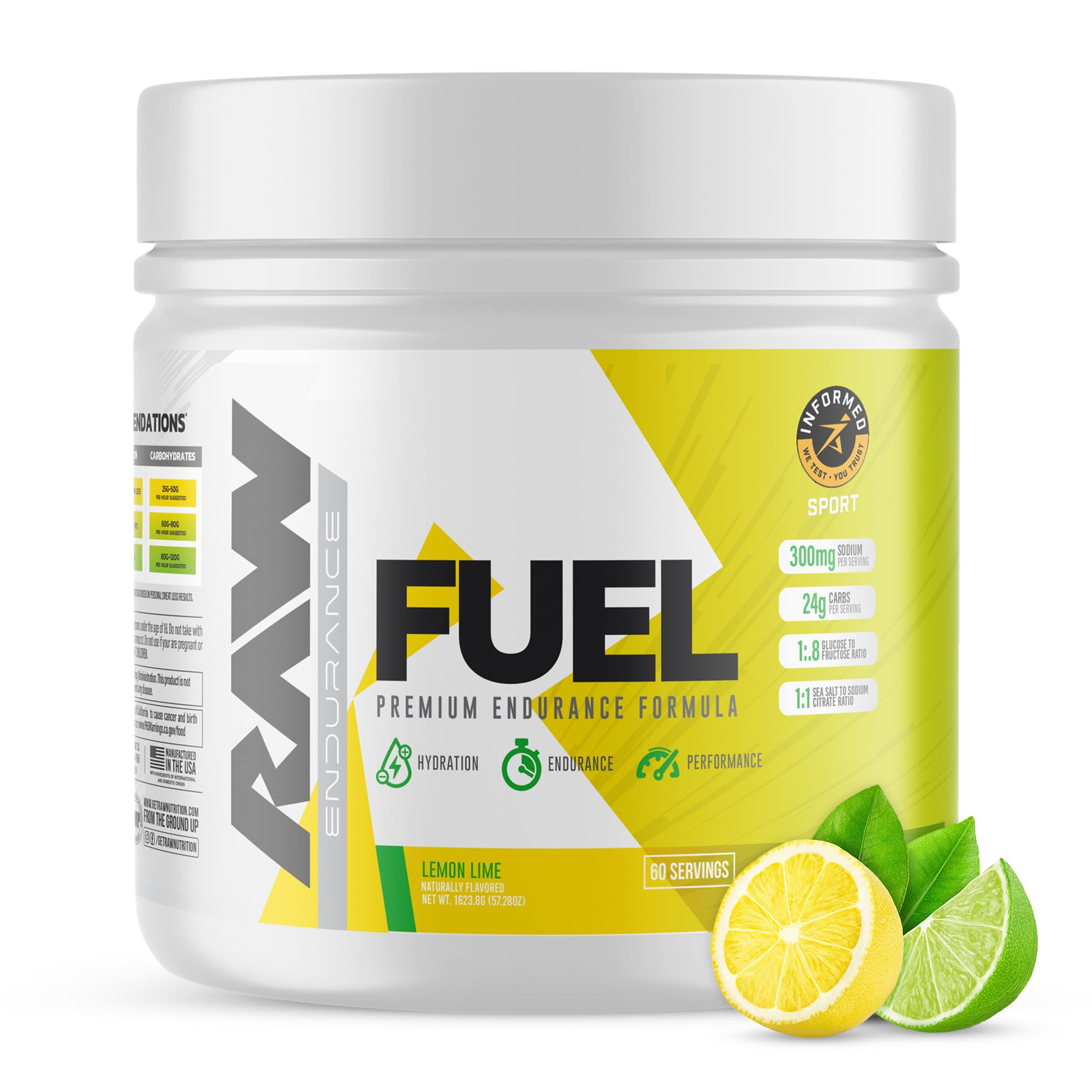 Foto 1 | Suplemento Endurance Raw Fuel Limón y Lima 1.7 Kg 60 Porciones - Venta Internacional