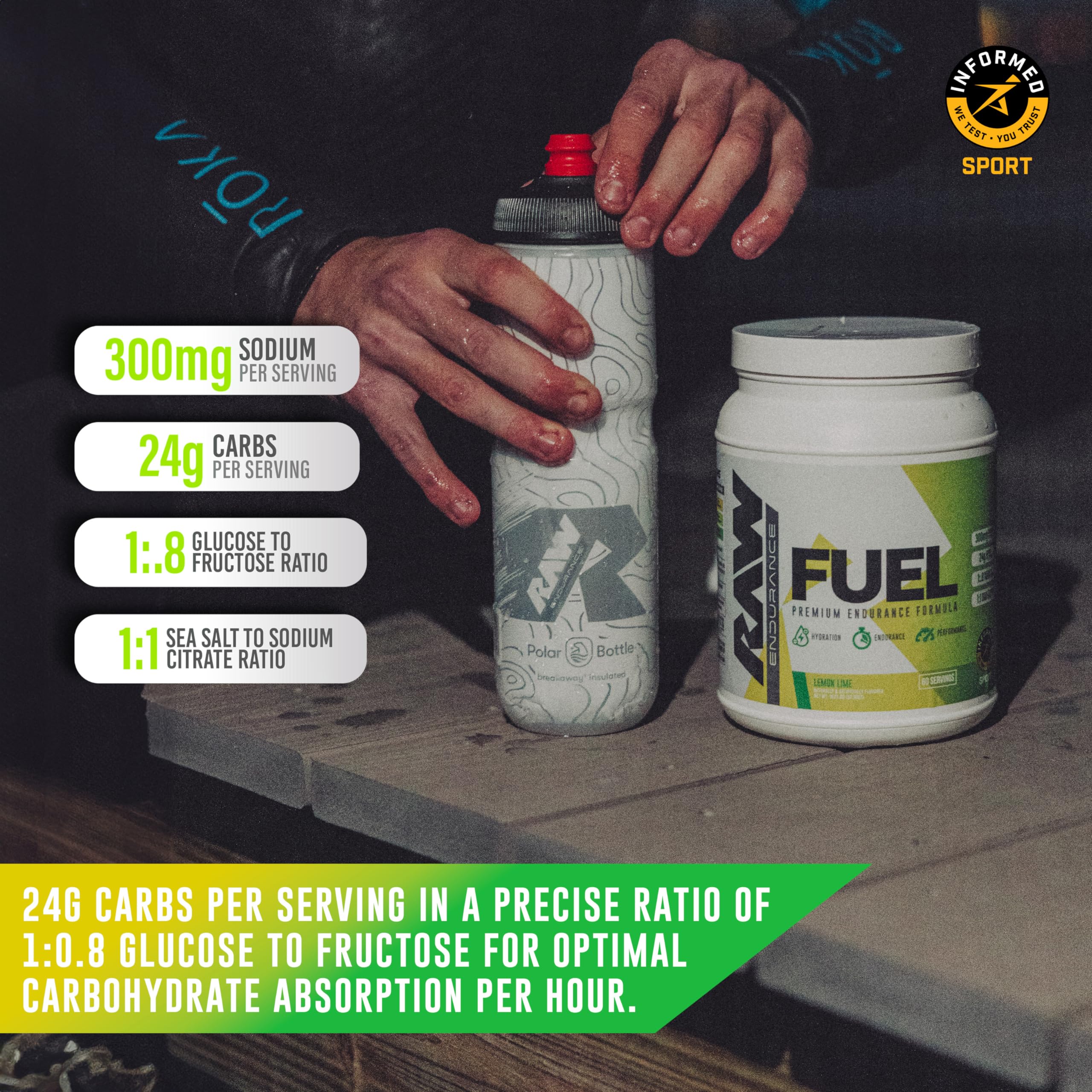 Foto 3 | Suplemento Endurance Raw Fuel Limón y Lima 1.7 Kg 60 Porciones - Venta Internacional