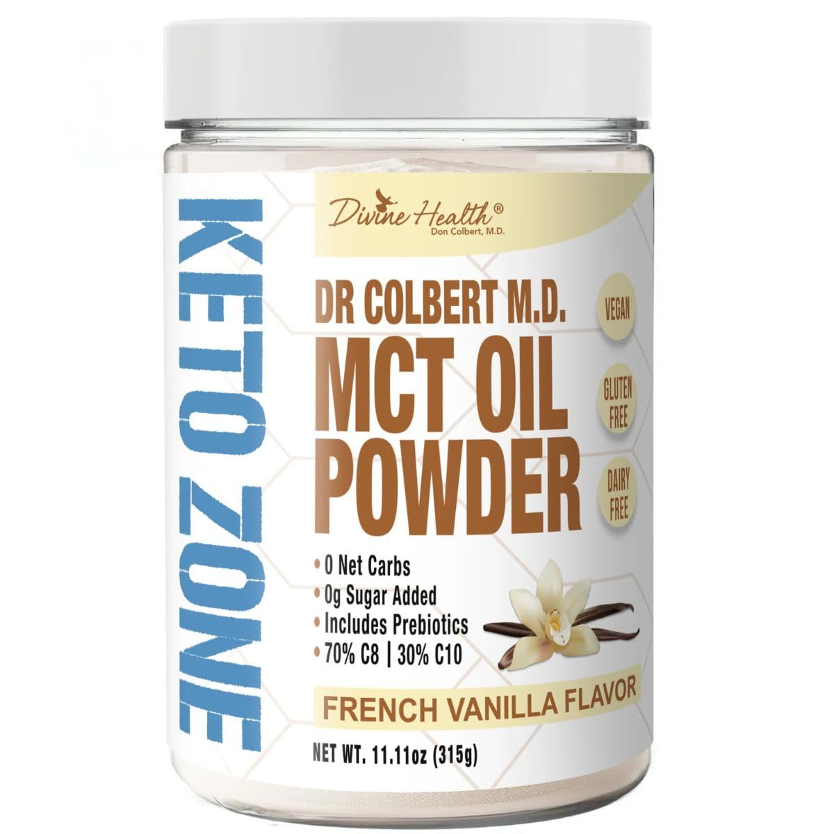 Foto 1 | Aceite Mct En Polvo Divine Health, Vainilla Francesa, 315 G, 30 Días - Venta Internacional.