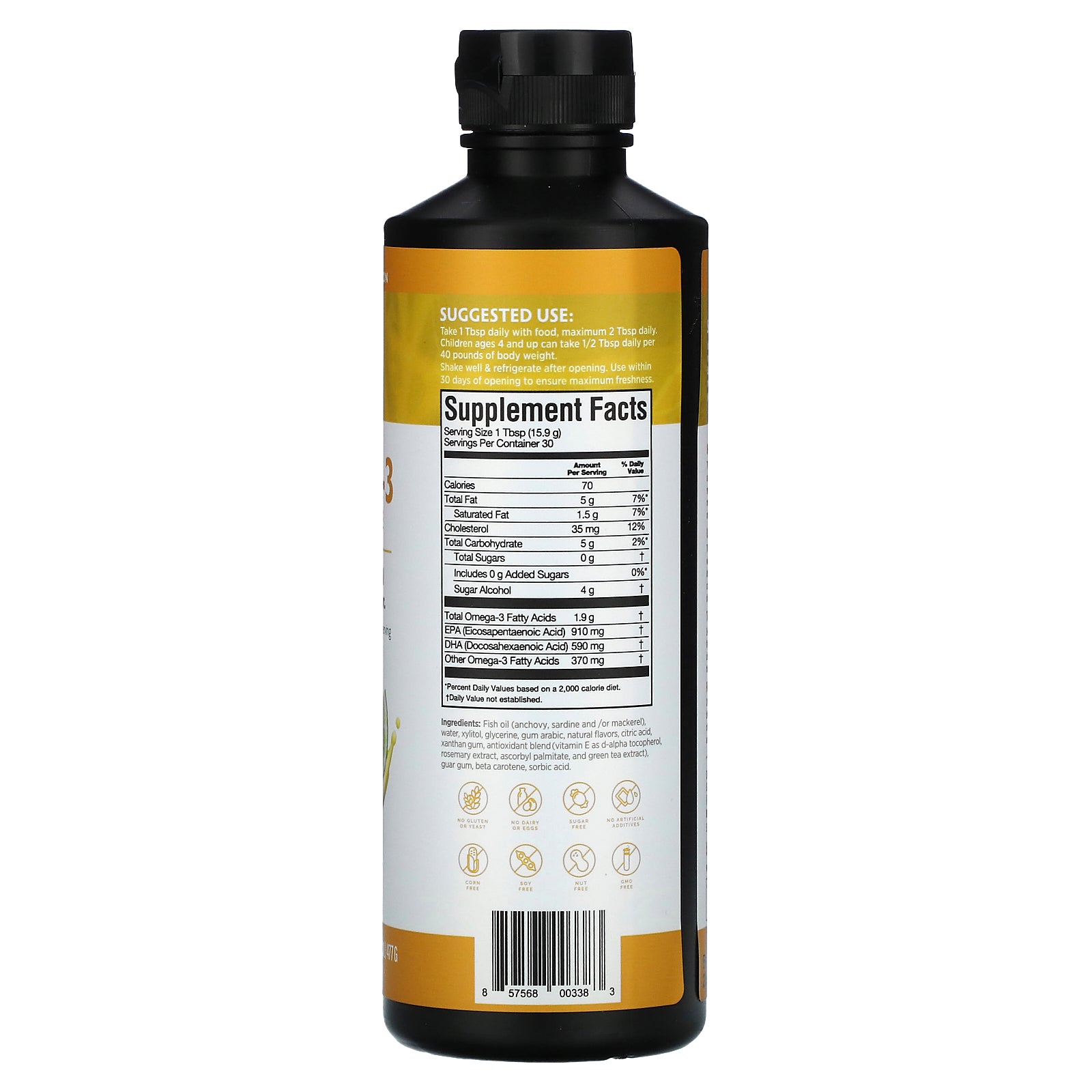 Foto 3 pulgar | Suplemento Brainmd Omega-3 Power Squeeze Citrus Blast De 450 Ml - Venta Internacional.