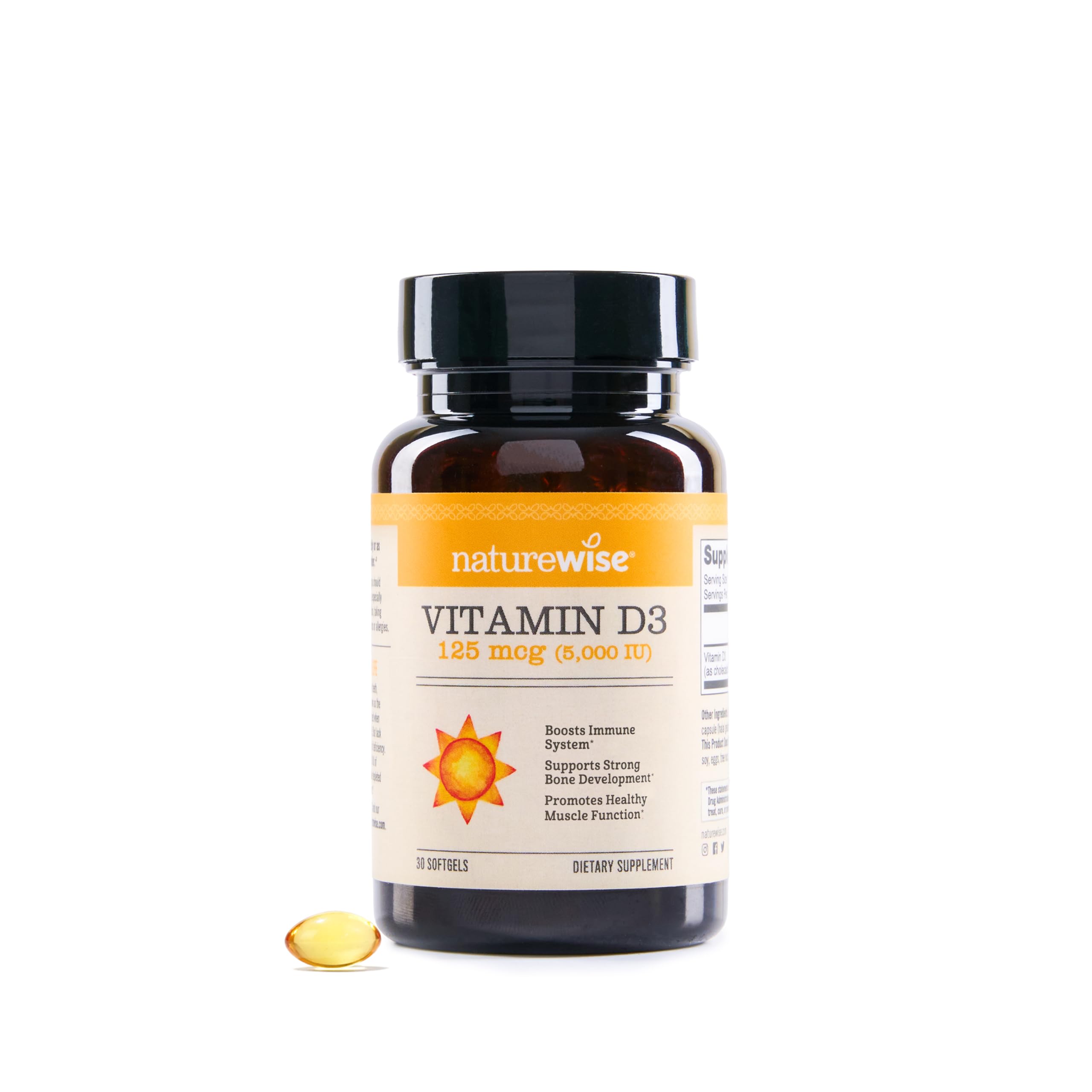 Foto 1 | Suplemento Naturewise De Vitamina D3 5000 Ui, 30 Cápsulas Blandas - Venta Internacional.