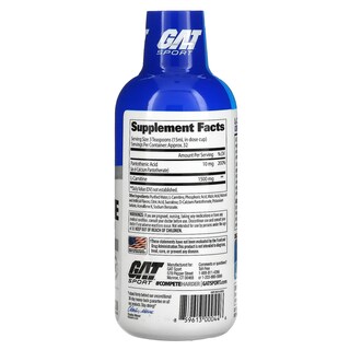 Foto 2 | Suplemento Gat L-carnitina, Aminoácido, 1500 Mg, Manzana Verde, 473 Ml - Venta Internacional.