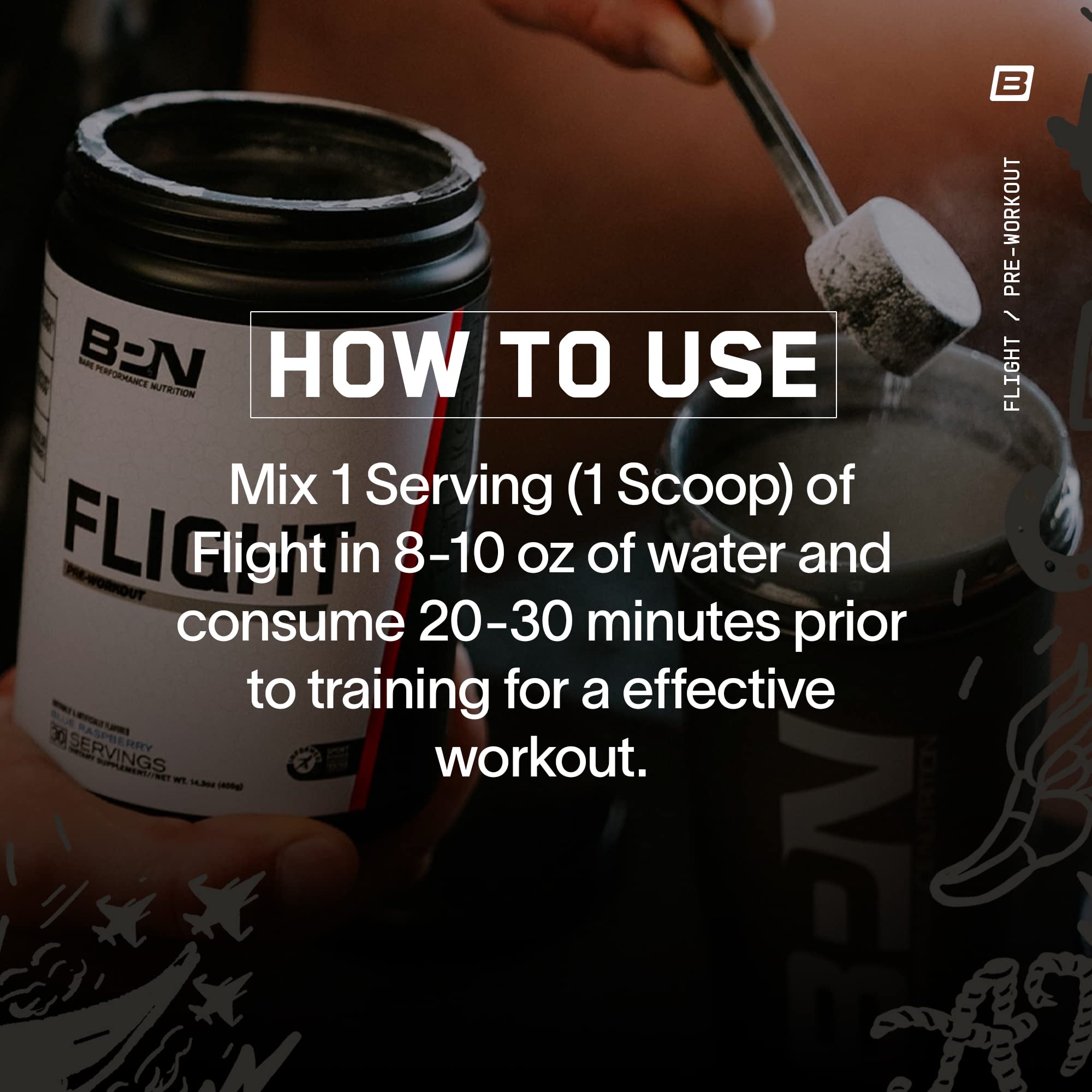 Foto 4 | Pre Entrenamiento BPN Flight Frambuesa Azul 30 Porciones - Venta Internacional