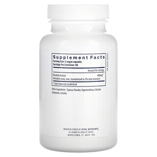 Foto 2 | Suplemento Vital Nutrients Rhodiola Rosea 120 Cápsulas - Venta Internacional