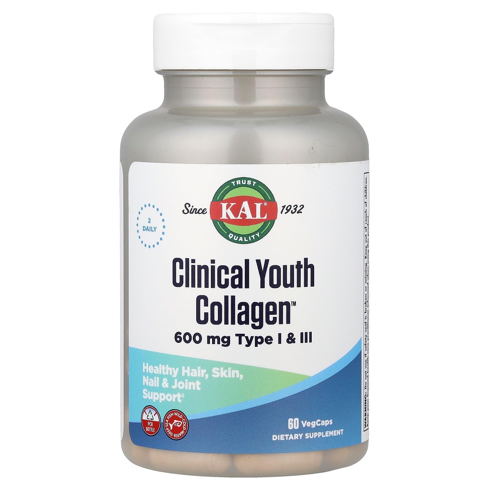 Foto 1 | Colágeno Kal Clinical Youth Tipo I Y III 60c 600 Mg  -  Venta Internacional
