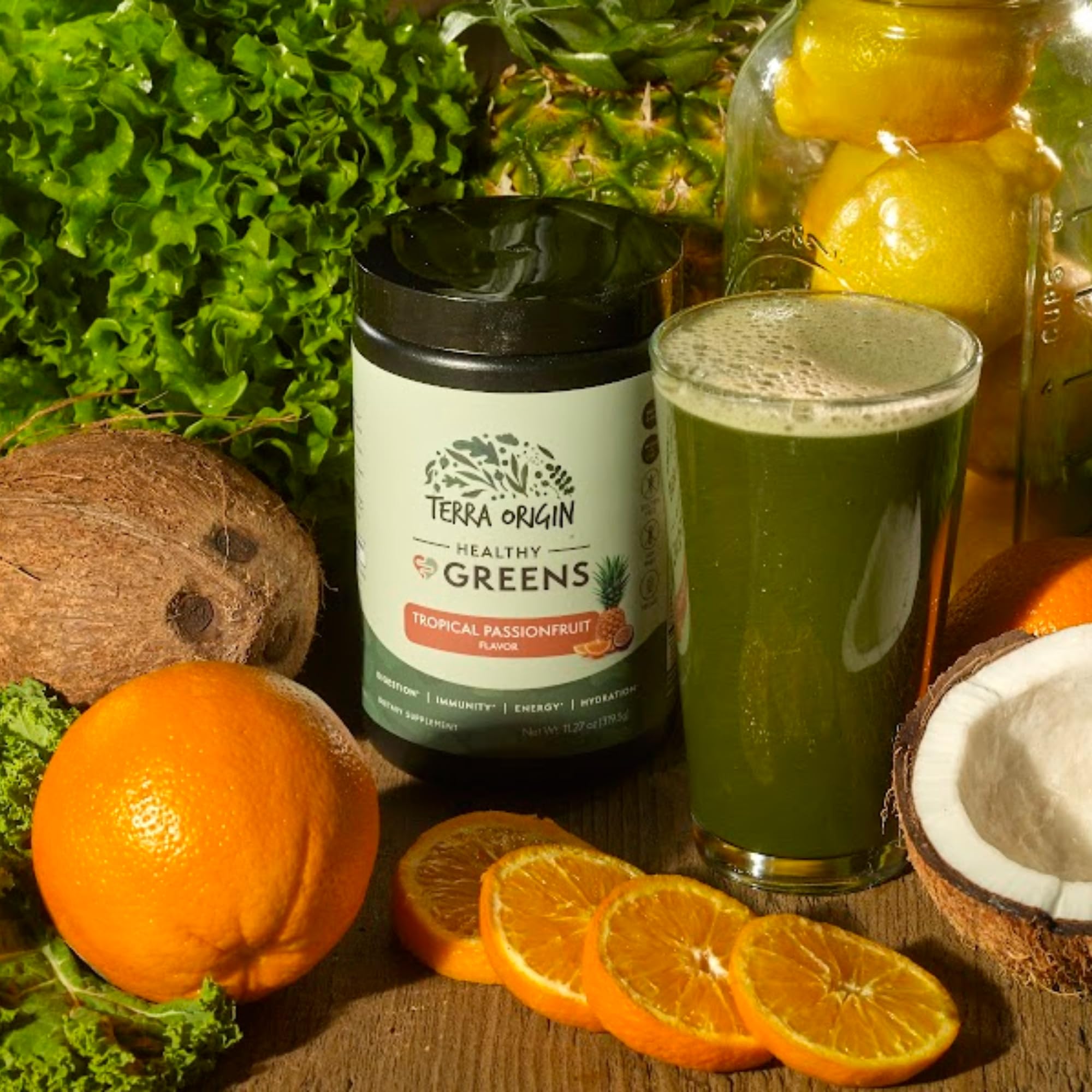 Foto 8 pulgar | Suplemento Terra Origin Healthy Greens Powder Tropical 30 Porciones - Venta Internacional.