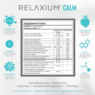 Foto 2 | Suplemento Relaxium Calm Stress & Mood Support 60 Cápsulas - Venta Internacional